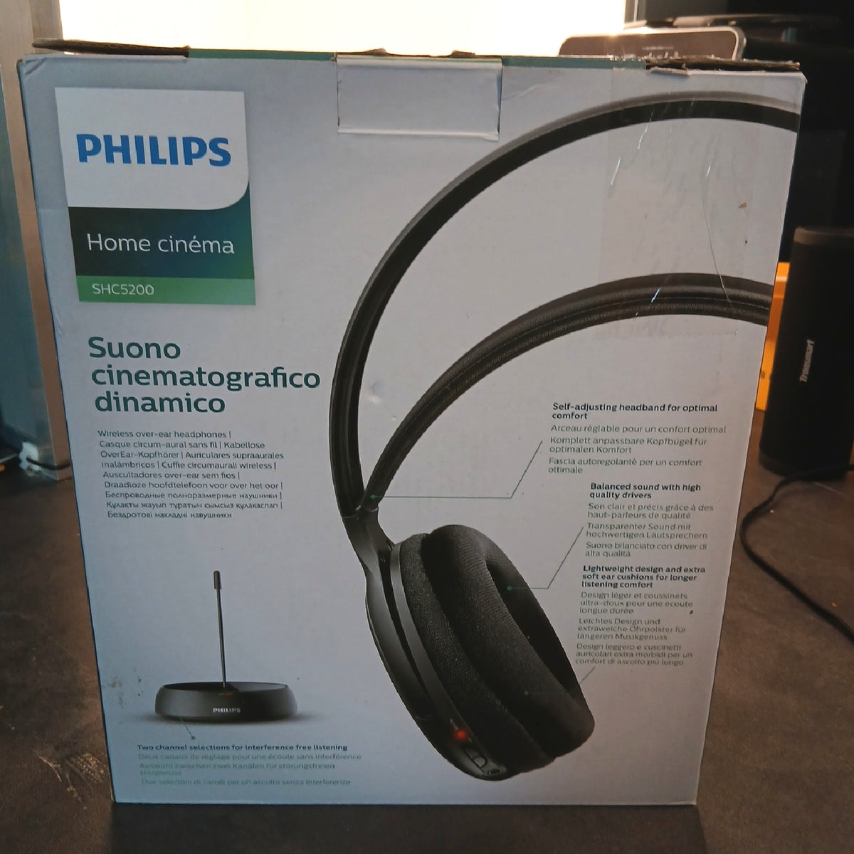 Philips SHC5000 kabellose TV-Kopfhörer mit 30 Std. Wiedergabezeit, 30 m - Defekt