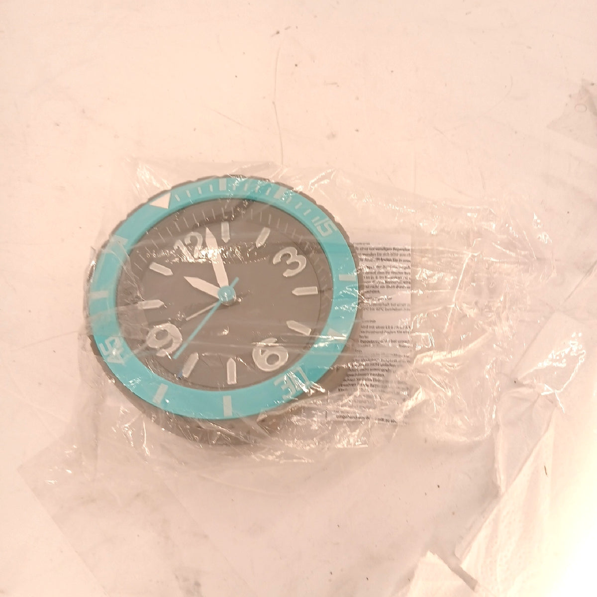 Wecker Uhr Wecker mit Nachtlicht Türkis Grau Leuchtfunktion – Wie neu