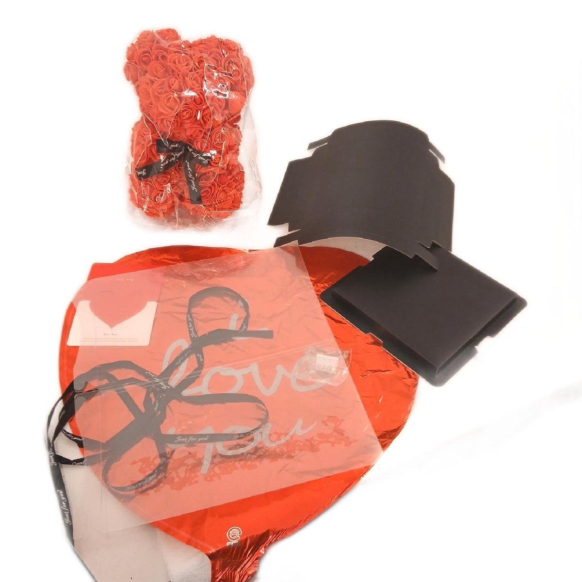 Rosenbär Geschenkset Rot Geschenkbox Herzballon Liebe Valentinstag – Wie neu