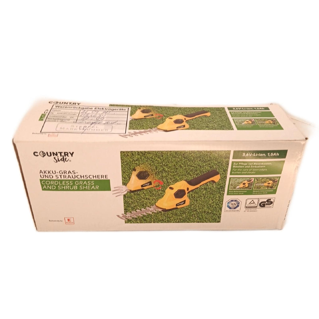 COUNTRYSIDE Akku Gras und Strauchschere Gartengeräte 36 Volt 15 – Wie neu