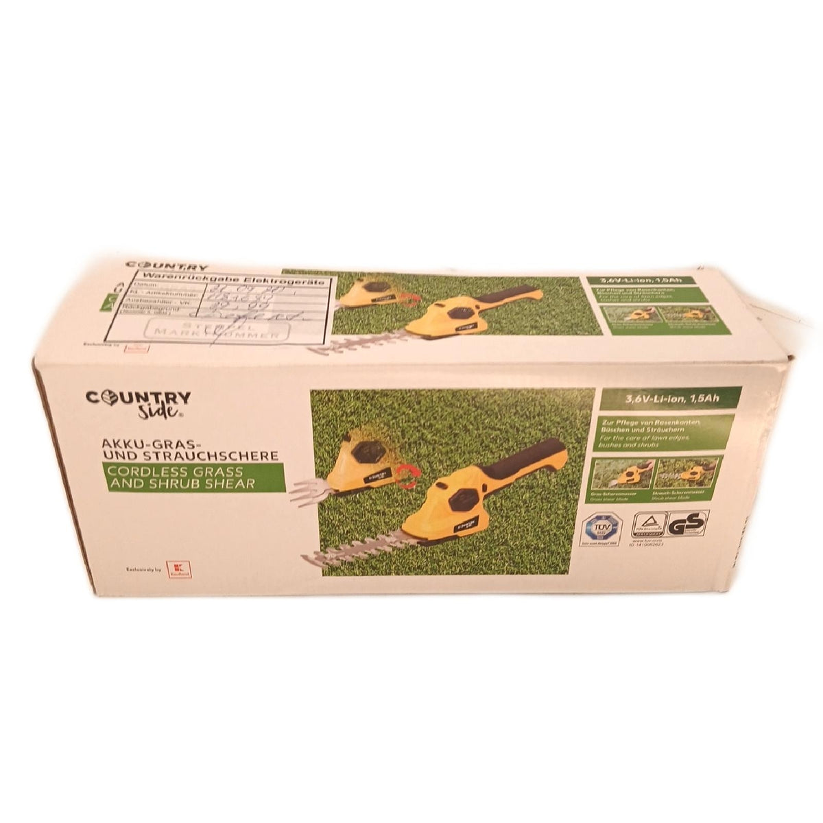COUNTRYSIDE Akku Gras und Strauchschere Gartengeräte 36 Volt 15 – Wie neu