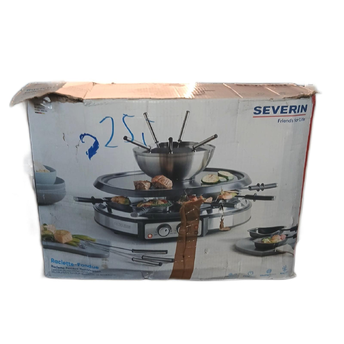 Severin Raclette Fondue Kombigerät 8 Personen Grillplatte Genussabend – Wie neu