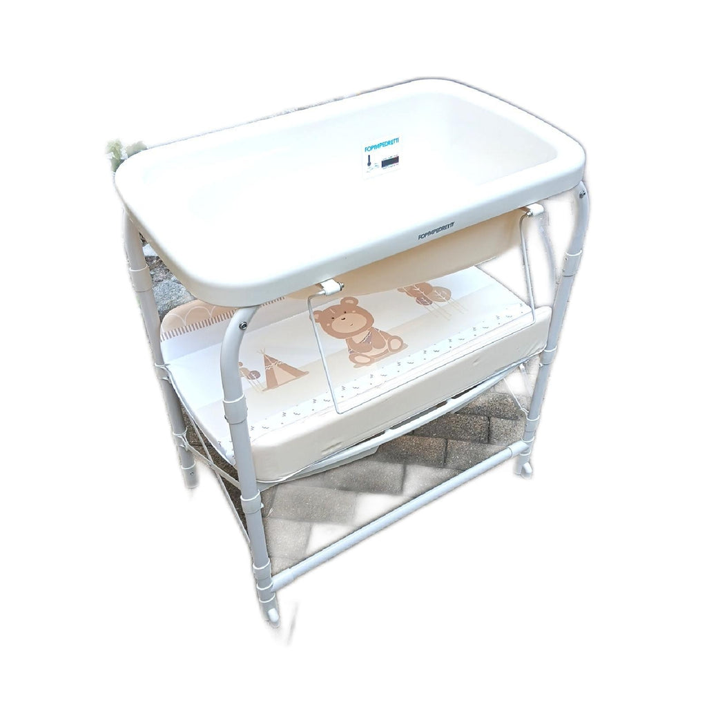 Foppapedretti Babybadewanne Babypflege Mit Wickelauflage Und Stabilen Gestell Komfort