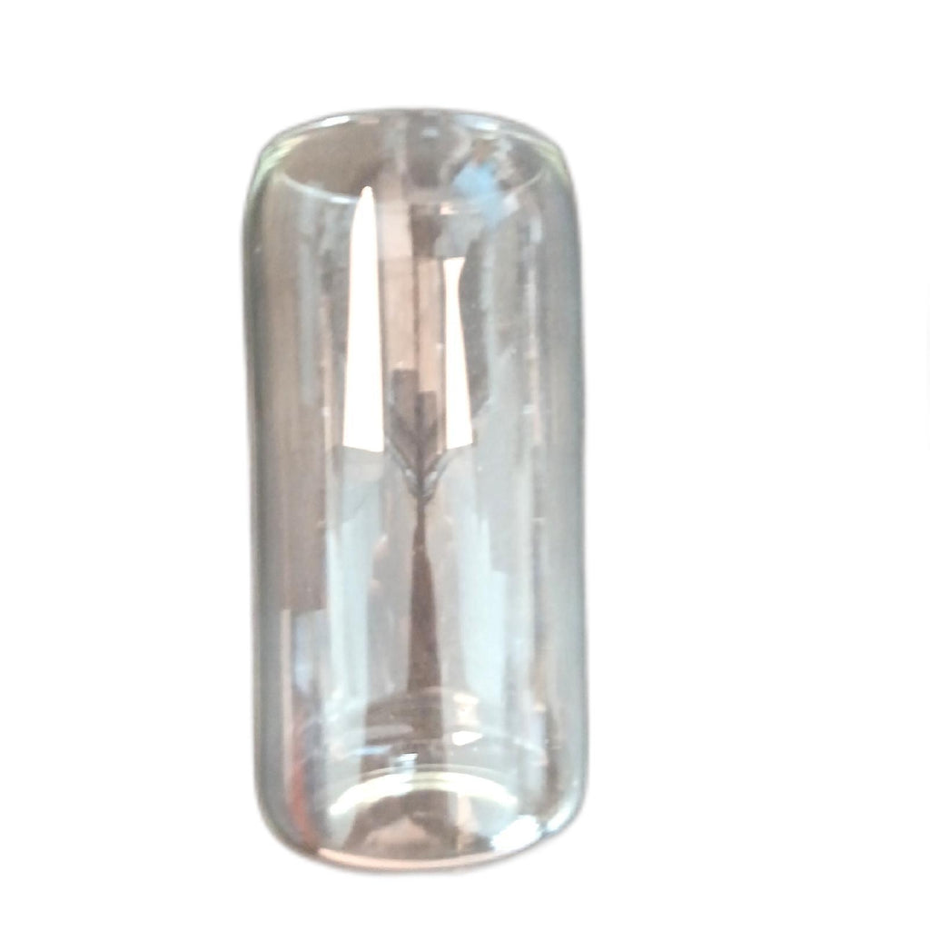 4 Windlichter Glas Kerzengläser 15 cm Rauchglas Set Gemütlichkeit – Wie neu