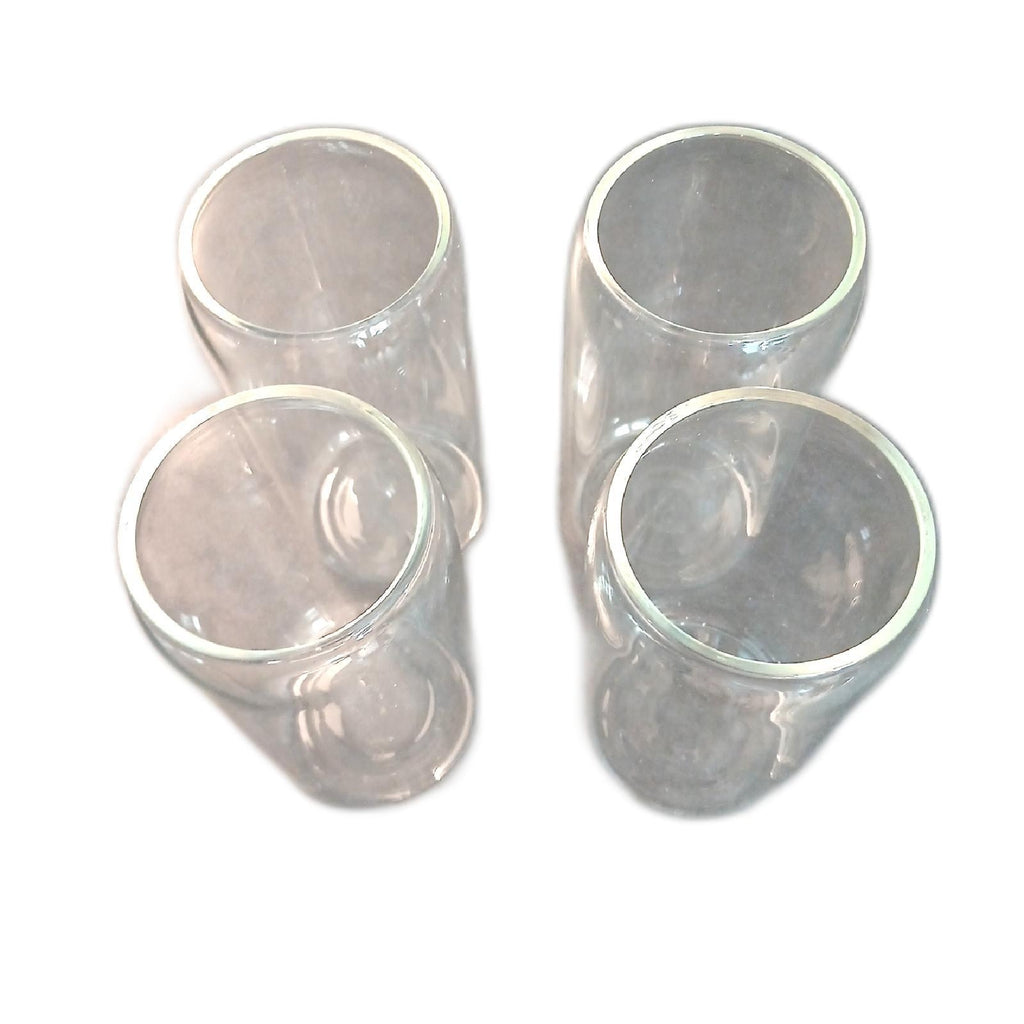 4 Windlichter Glas Kerzengläser 15 cm Rauchglas Set Gemütlichkeit – Wie neu