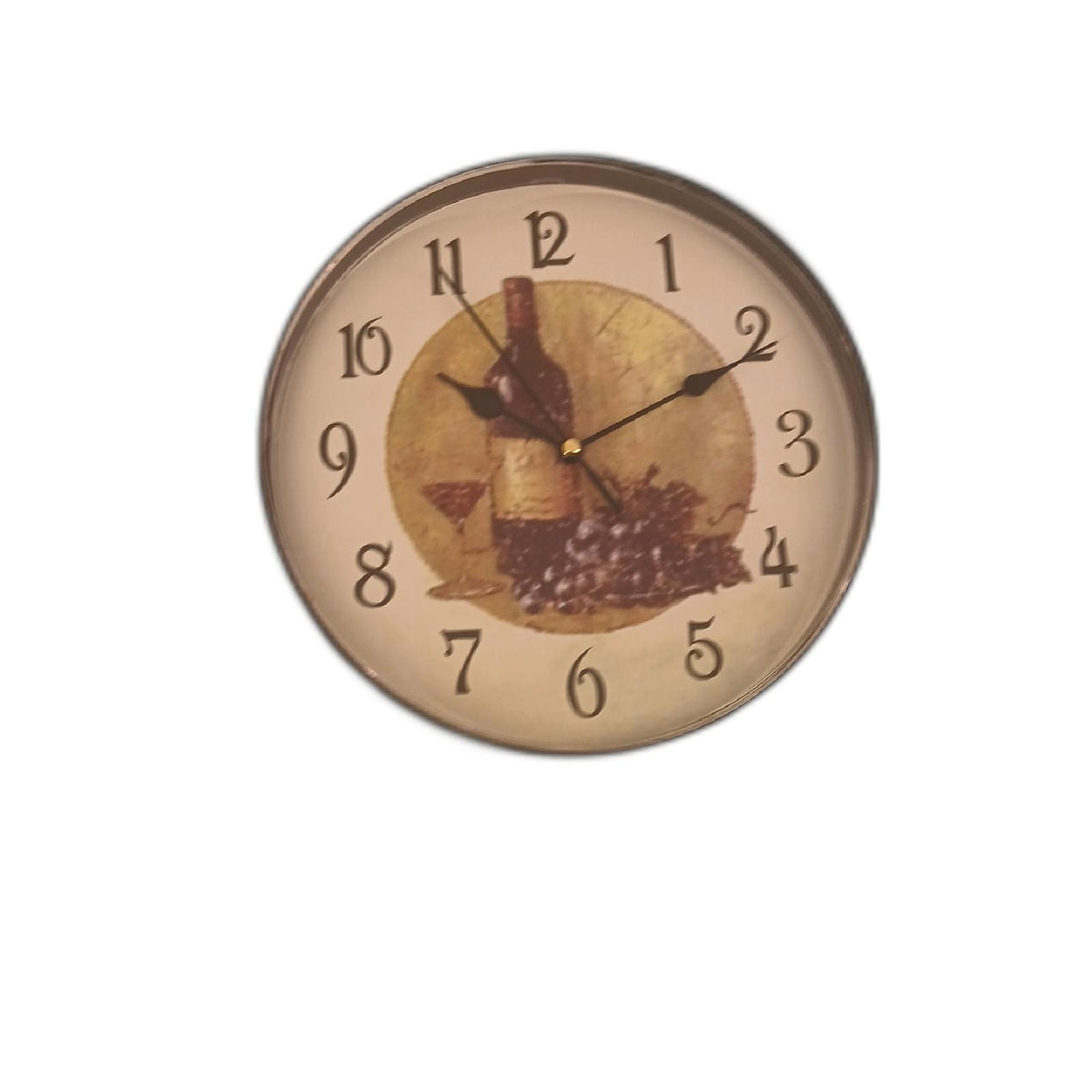 Wanduhr Vintage Weinmotiv Wohnzimmer Accessoire Geschenkidee – Wie neu