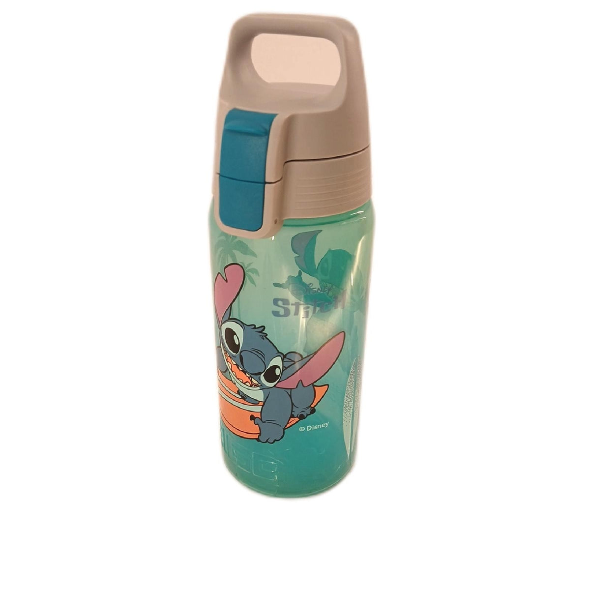 Trinkflasche mit Palmenmotiv, türkis/aquamarin – Wie neu