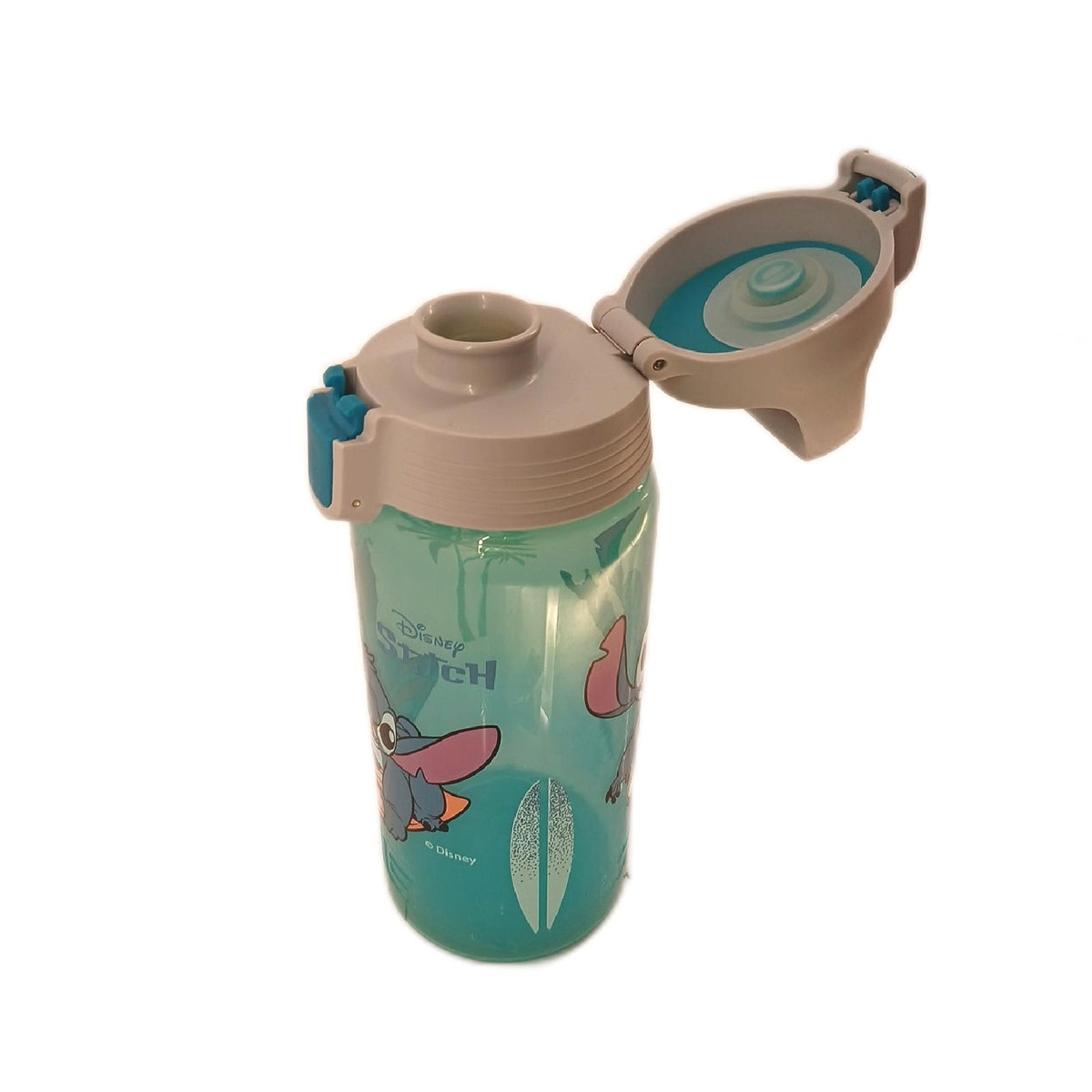 Trinkflasche mit Palmenmotiv, türkis/aquamarin – Wie neu