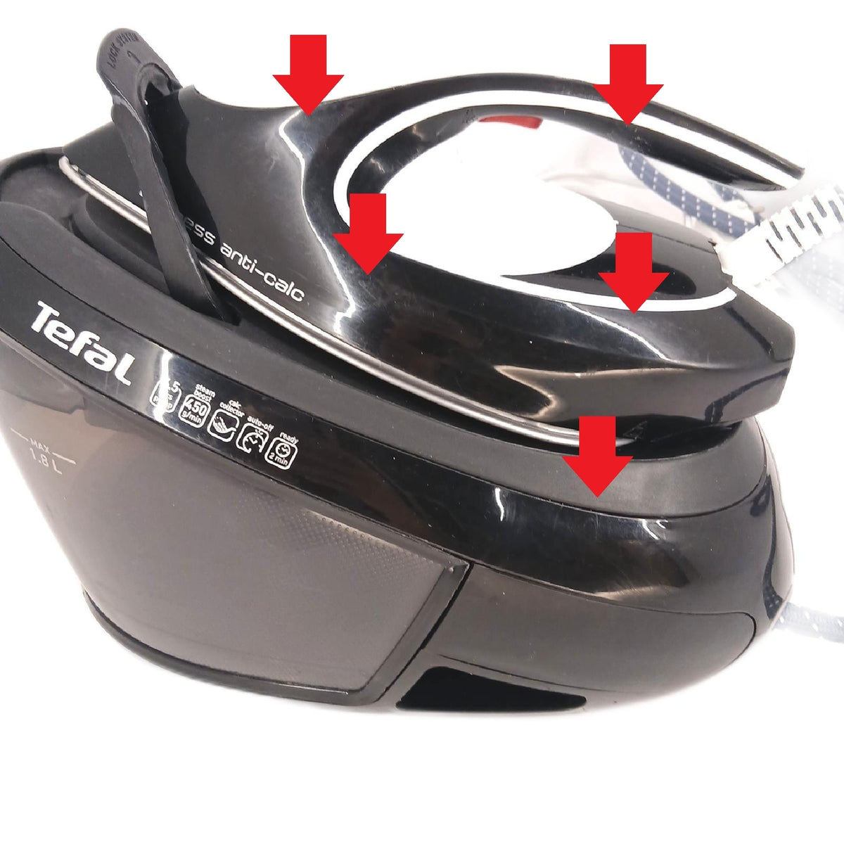 Tefal Dampfbügelstation Haushaltsgeräte SV8055E0 Express Anti Calc Entkalkungssystem 2800 Watt 65 bar Leistung Reinigung