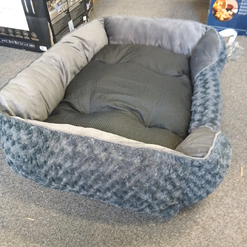 Hundebett groß Hundeausstattung Fleece grau 100 × 70 cm kuschelig – Sehr gut
