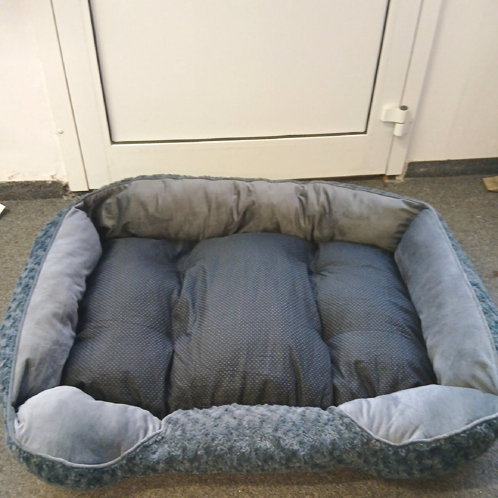 Hundebett groß Hundeausstattung Fleece grau 100 × 70 cm kuschelig – Sehr gut