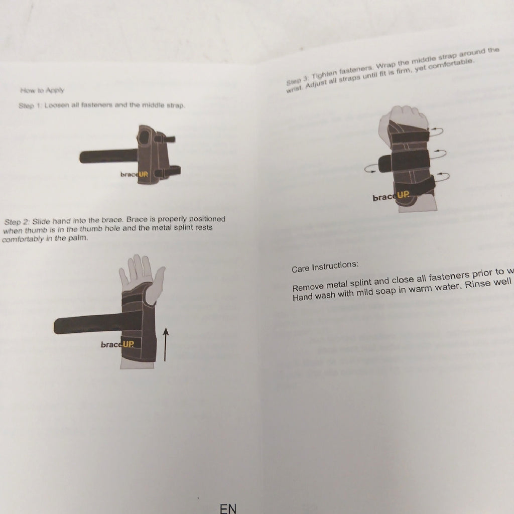 BraceUP Handgelenkstütze mit Metall Linke Hand - Handgelenkbandage – Wie neu