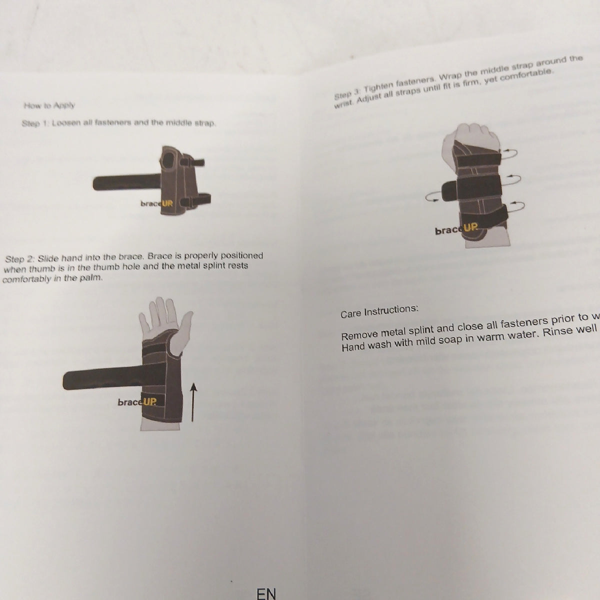 BraceUP Handgelenkstütze mit Metall Linke Hand - Handgelenkbandage – Wie neu