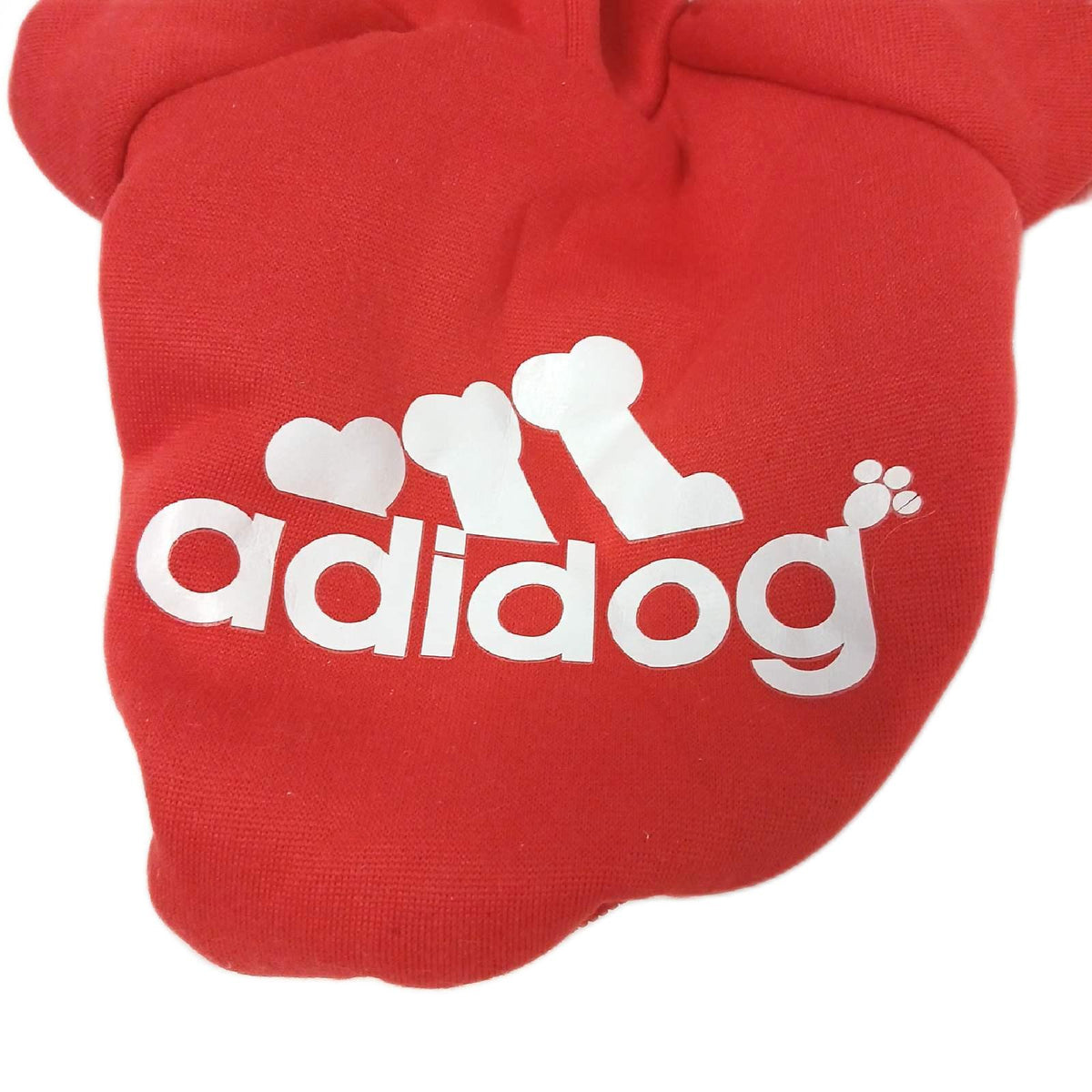 Hundeanzug "Adidog" rot Größe S, Hundeoverall für kleine Hunde – Wie neu