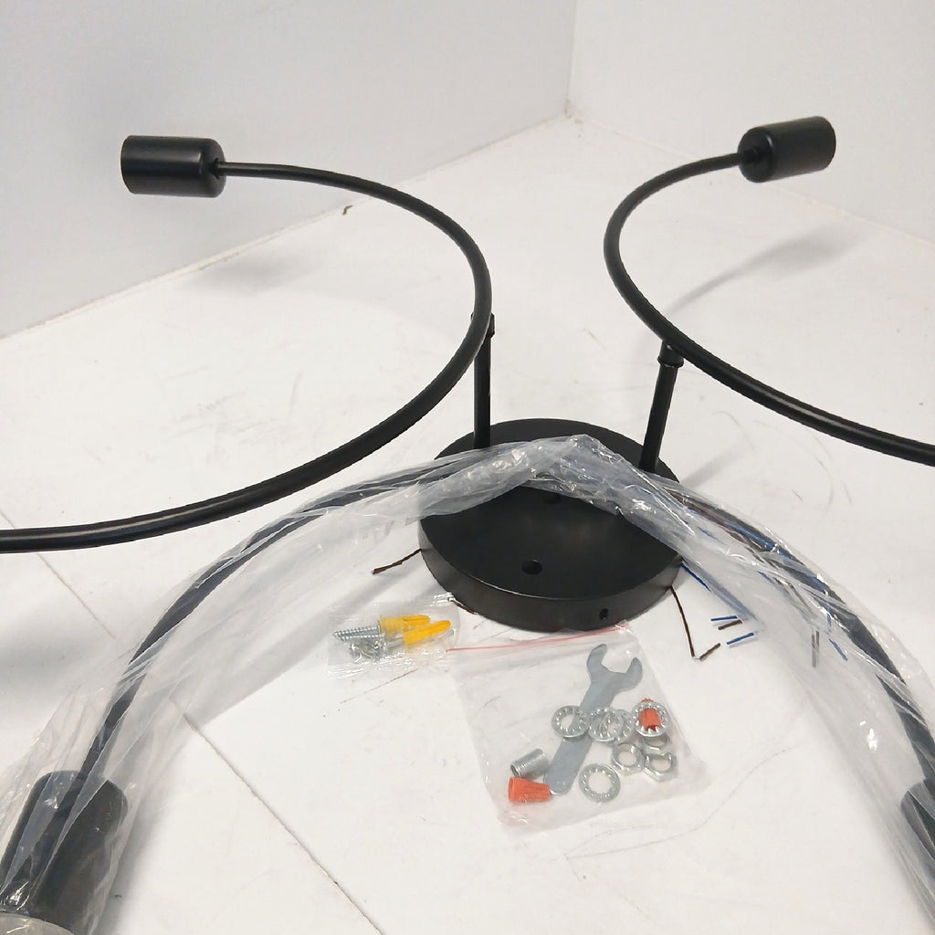 Deckenlampe schwarz mit 6 Leuchten, für Wohnzimmer – Wie neu, unvollständig