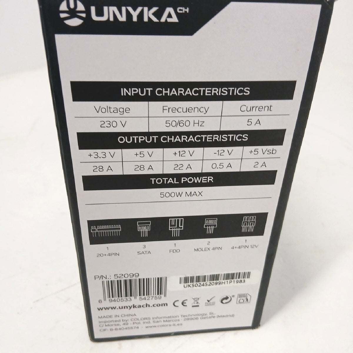 UNYKAch Netzteil Computer Zubehör ATX 500 W – Wie neu