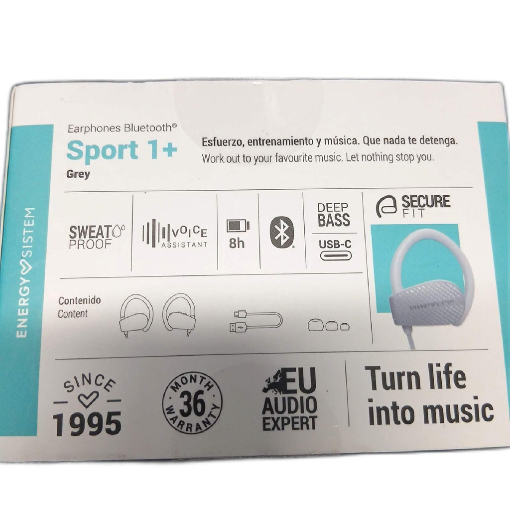 Energy Sistem Kopfhörer Bluetooth Sport 1 Plus Grau Sprachsteuerung – Wie neu