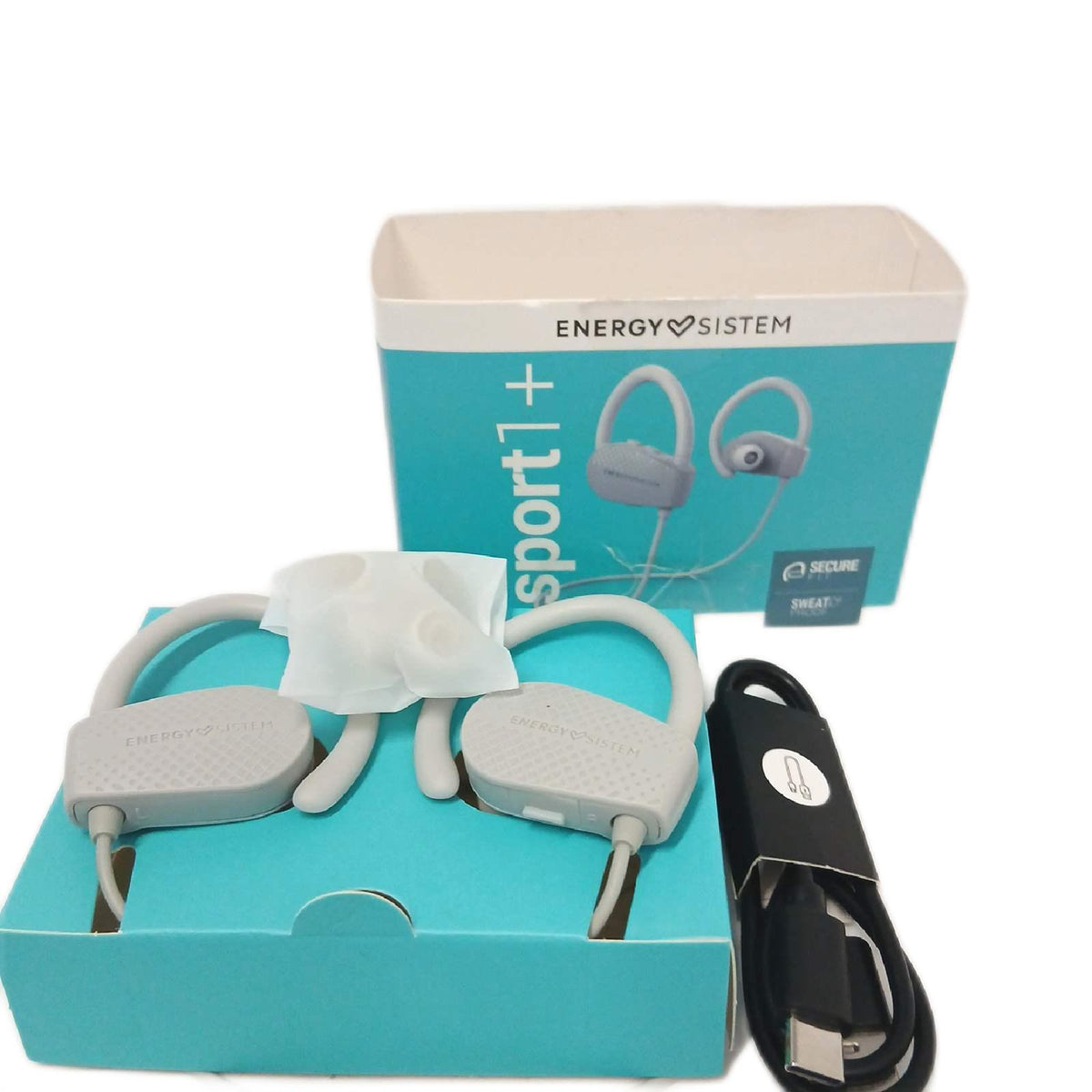 Energy Sistem Kopfhörer Bluetooth Sport 1 Plus Grau Sprachsteuerung – Wie neu