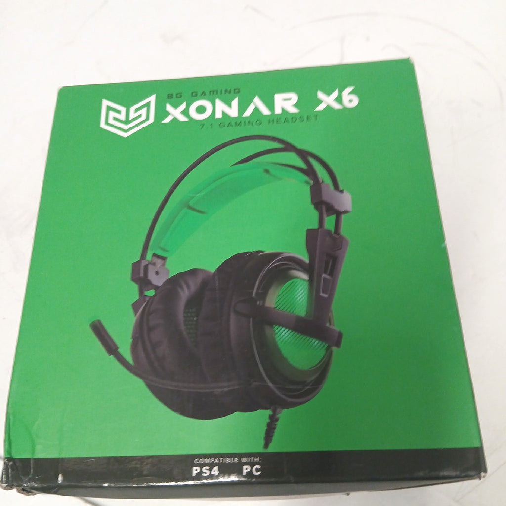 BG Xonar X6 Headset Kopfhörer Gaming Zubehör Schwarz Grün – Sehr gut