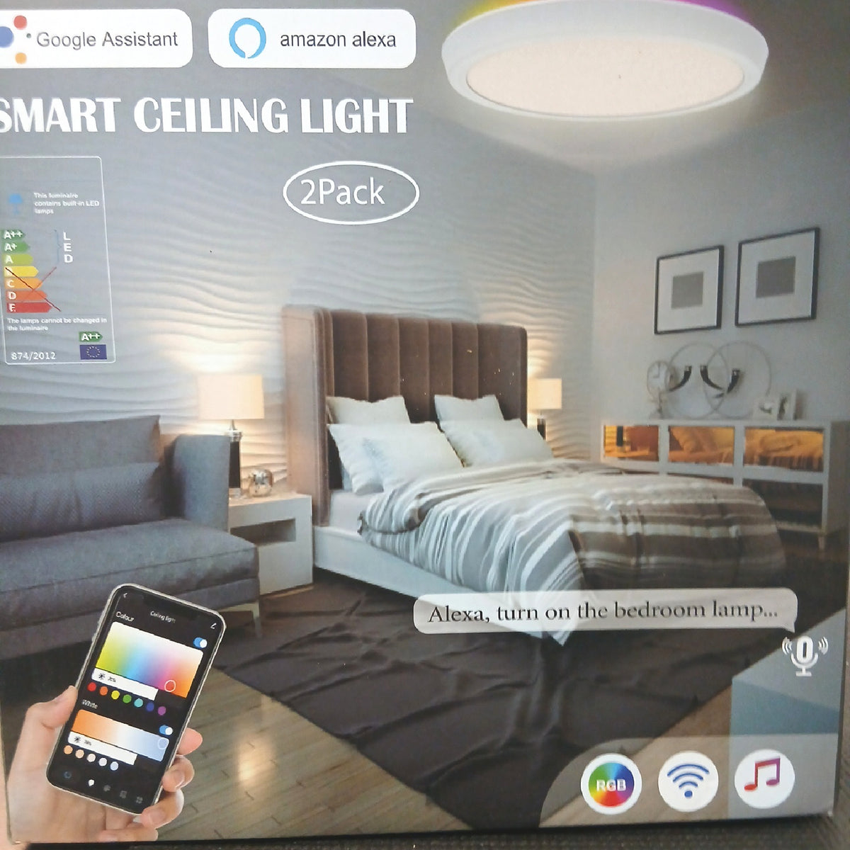 Bomcosy Intelligente Deckenbeleuchtung, WiFi Farbwechsel – Wie neu