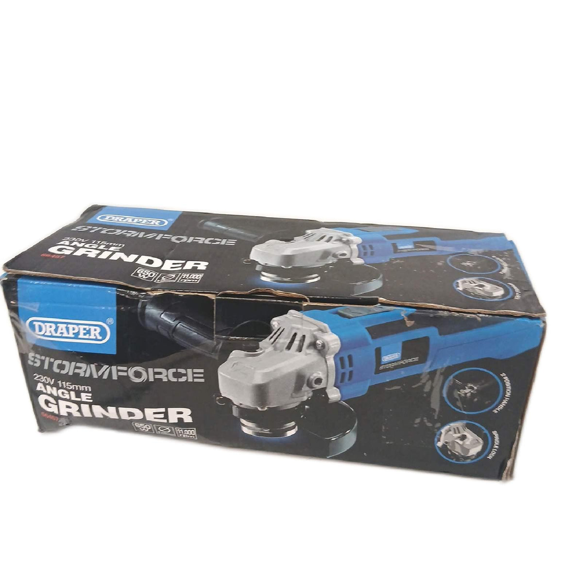 Draper 56457 Winkelschleifer, 115 mm, 650 W, Schwarz – Sehr gut, unvollständig