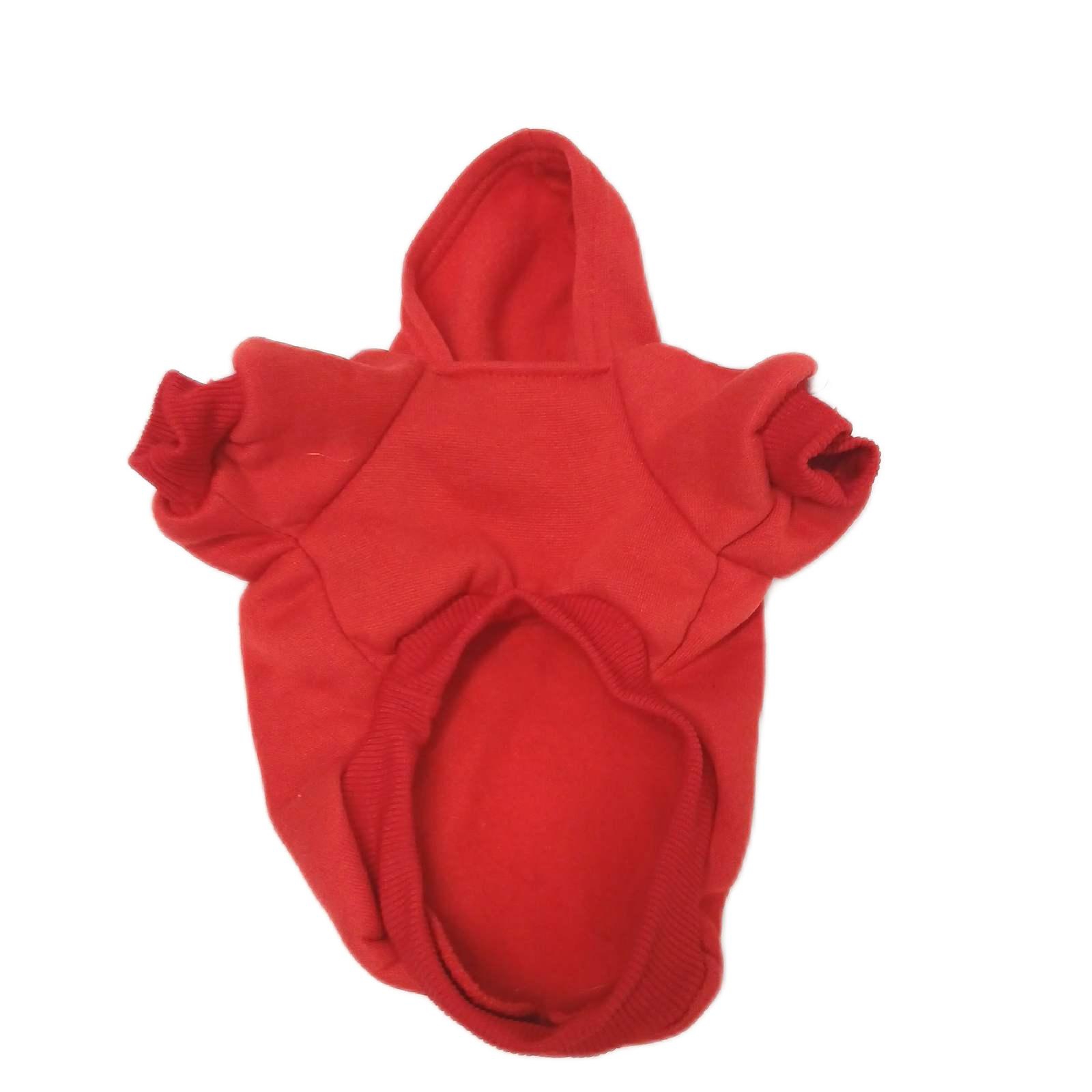 Hundeanzug "Adidog" rot Größe S, Hundeoverall für kleine Hunde