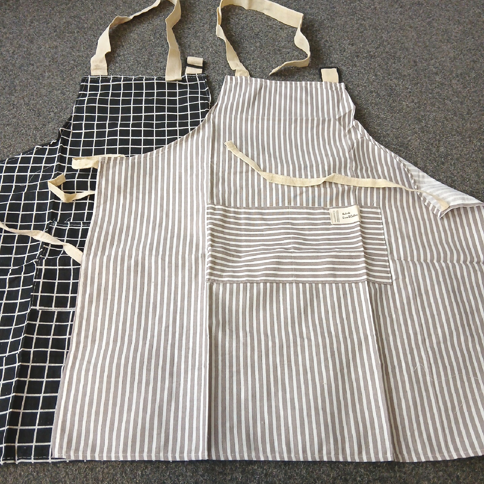 Kochschürze 2er Set, Baumwolle gemustert, unisex, zum Kochen oder für Haushalt