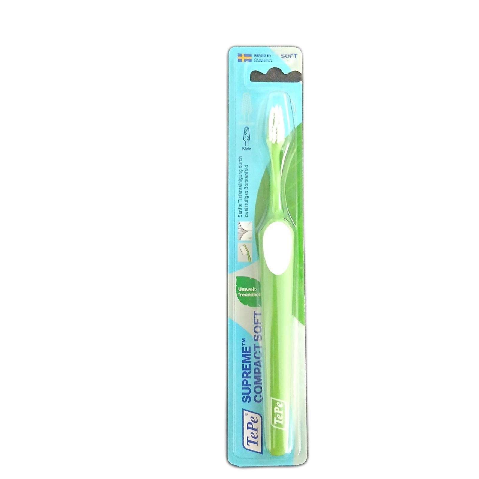 TEPE Supreme Compact Zahnbürste ? Konische Bürsten-Form mit kurzen und langen Bo