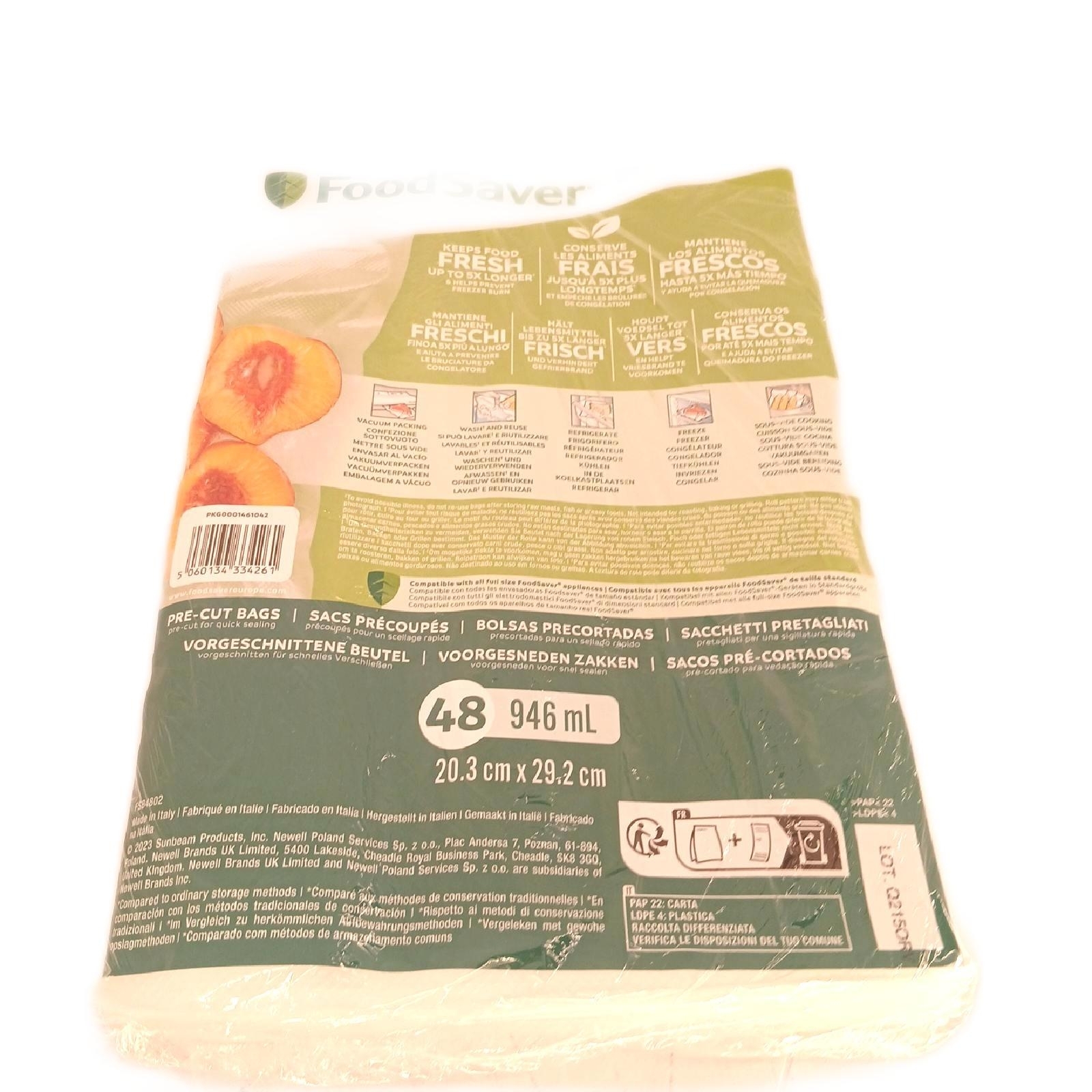 Foodsaver Folienrollen Haushaltsfolie Mega Kit 4 Rollen 28 x 550 cm Frischhaltefunktion