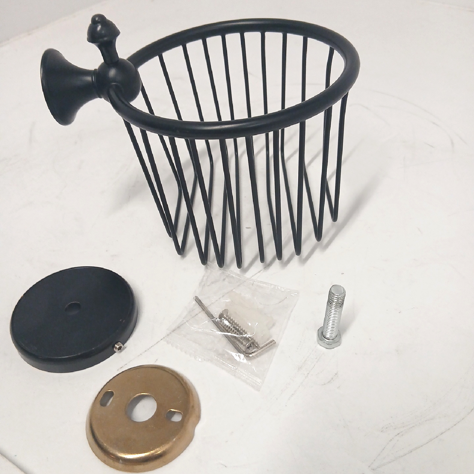 Hiendure® Wandmontage Antik Messing Papierhalter Korb Toilettenp - Unvollständig