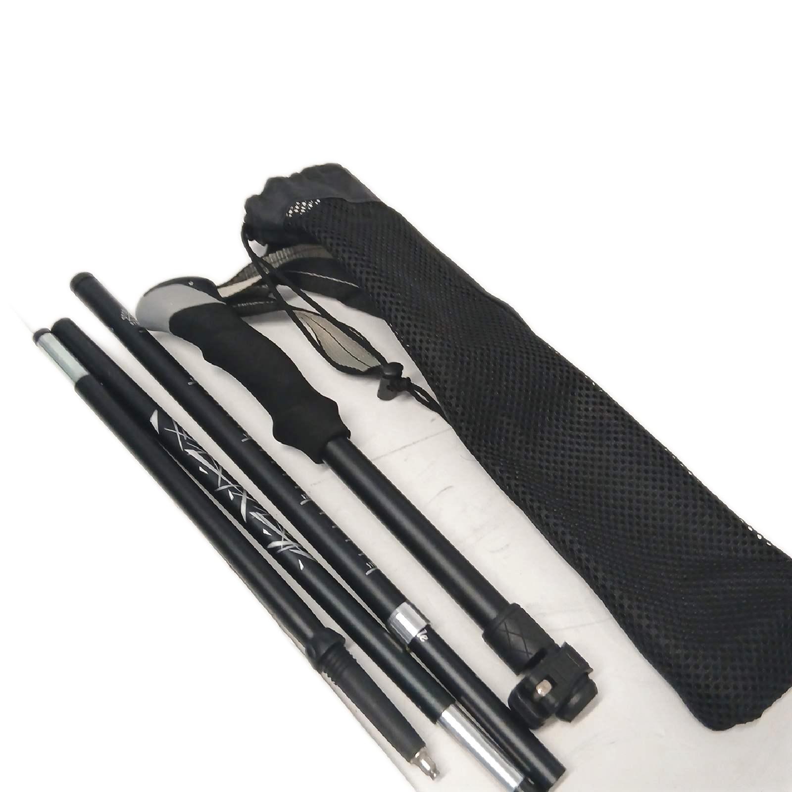 Wanderstock metall,135 cm,schwarz zum Wandern, Nordic Walking, Trekking