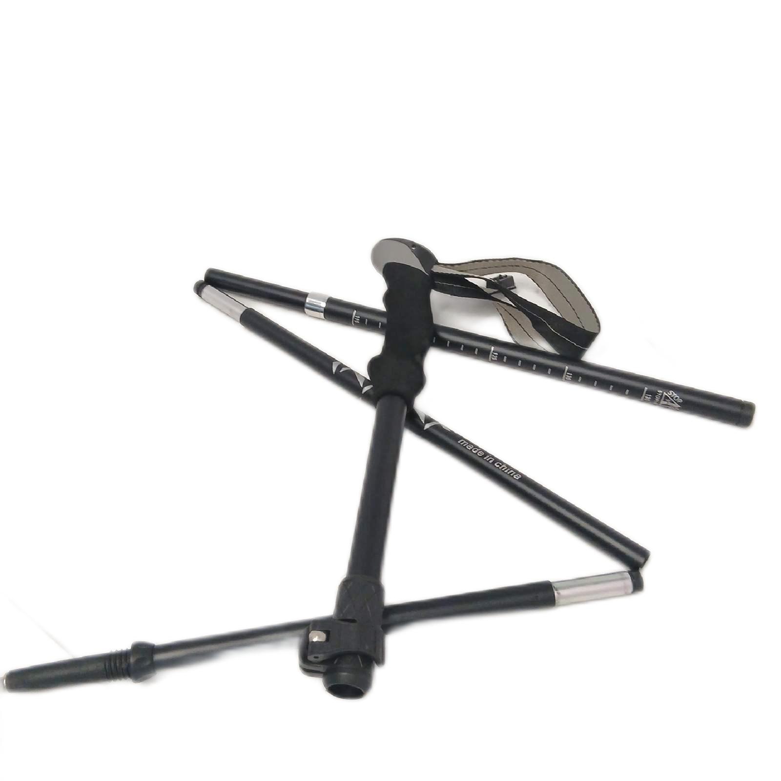 Wanderstock metall,135 cm,schwarz zum Wandern, Nordic Walking, Trekking