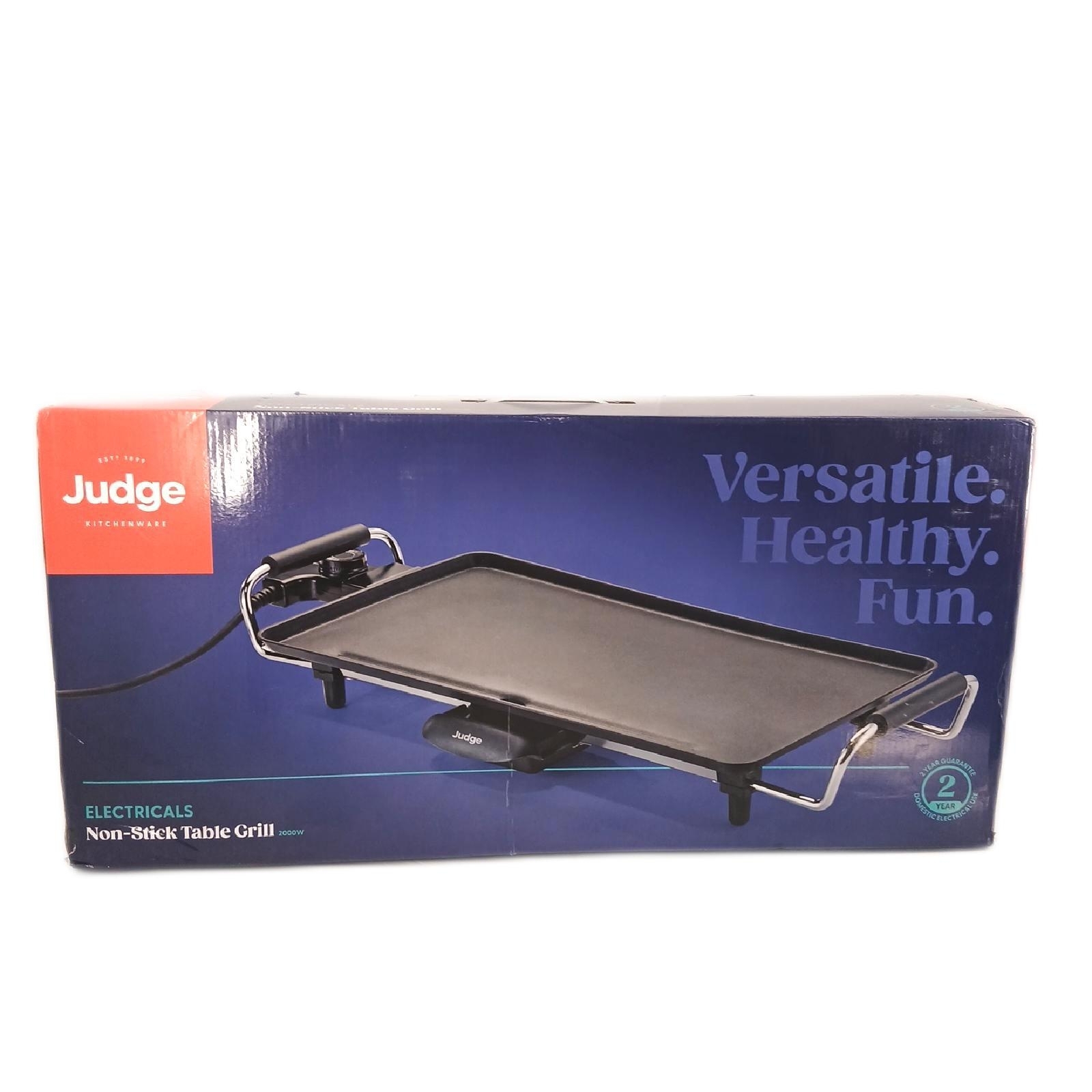 Judge Elektrischer Tischgrill Küchengerät Teppanyaki Heizplatte 43cm x 23cm 2000 Watt Leistung