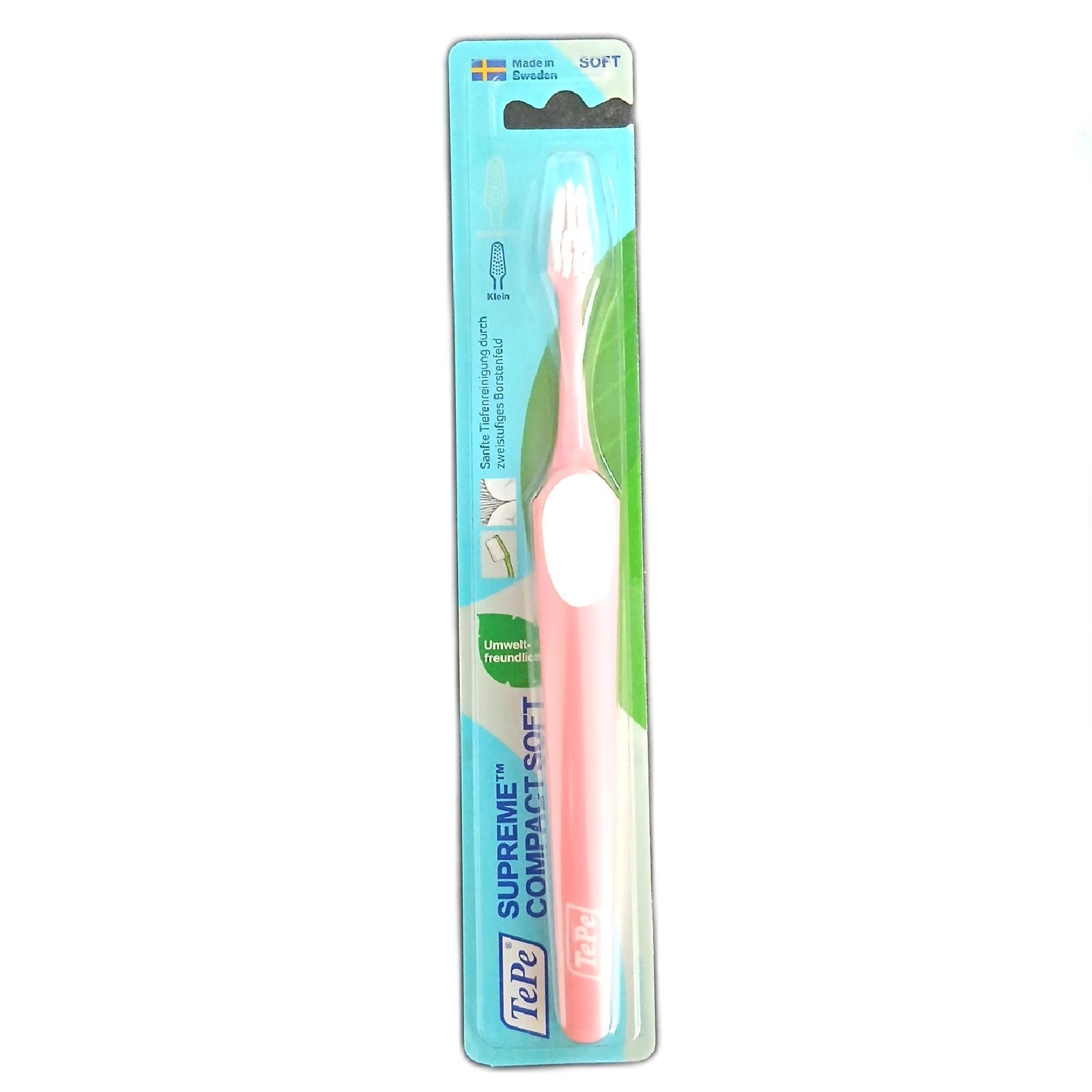 TEPE Supreme Compact Zahnbürste ? Konische Bürsten-Form mit kurzen und langen Bo
