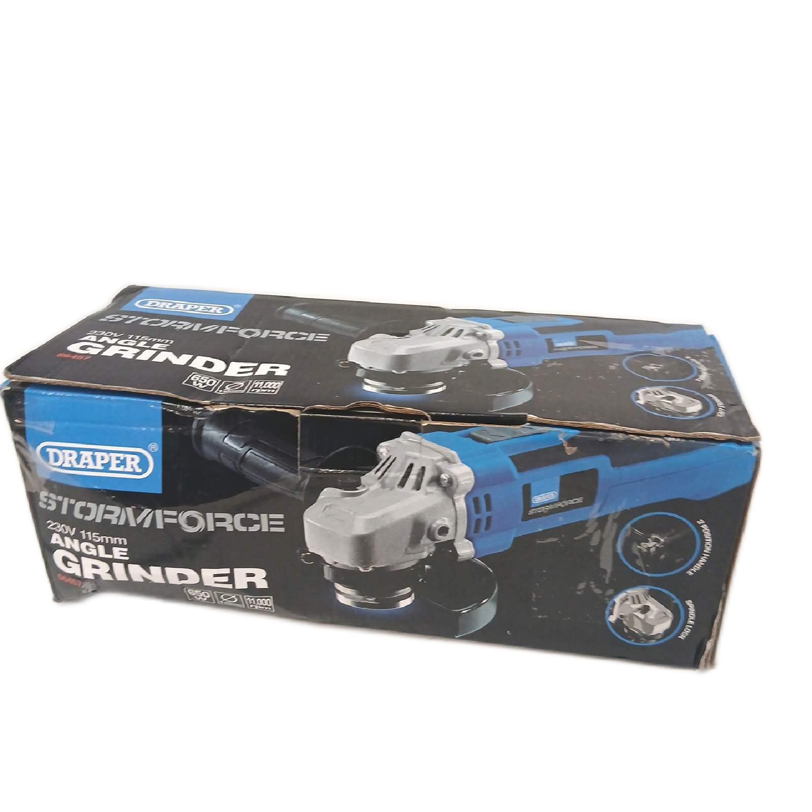 Draper 56457 Winkelschleifer, 115 mm, 650 W, Schwarz - Unvollständig