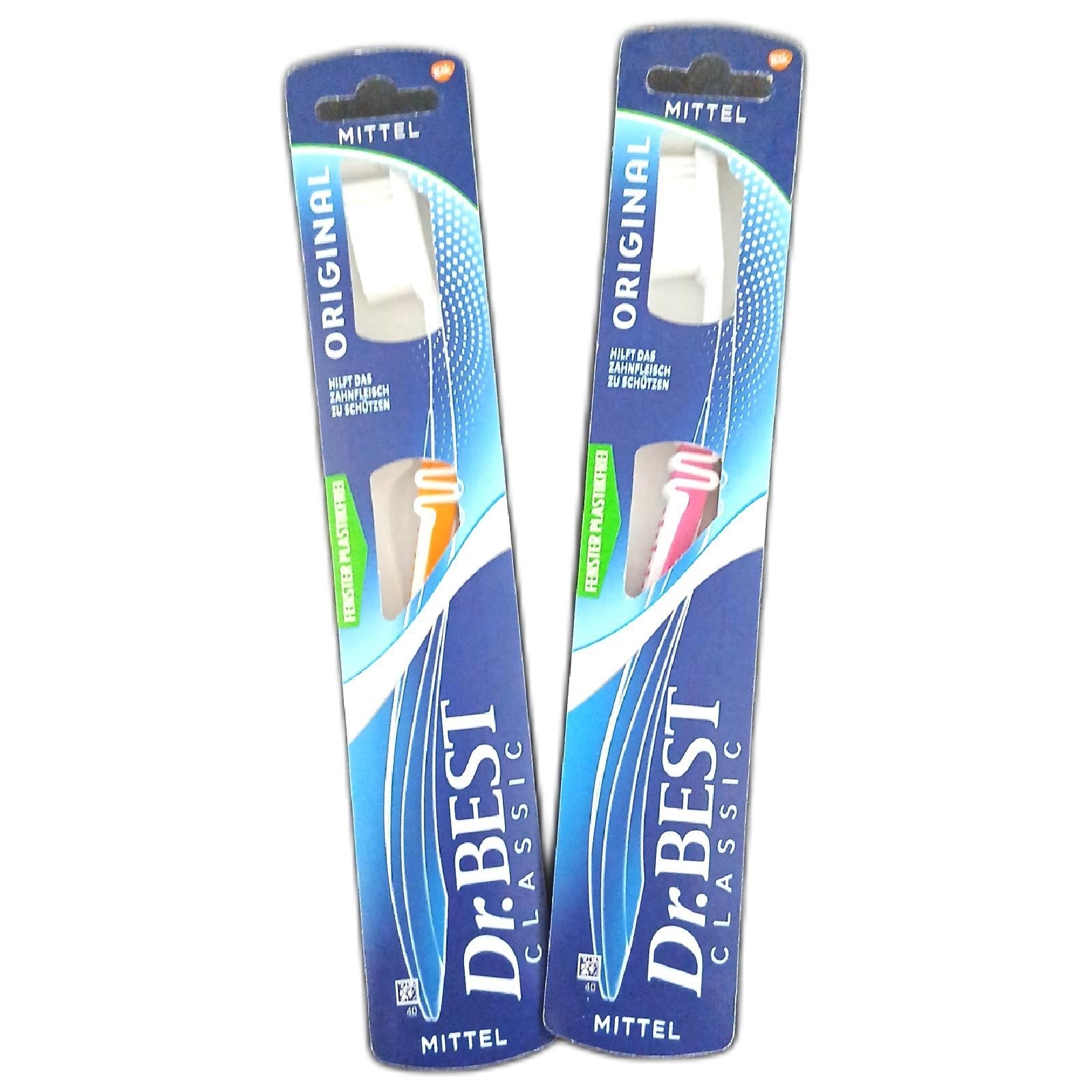 Dr.BEST Original Zahnbürste, Mittel (1 Stück), für die tägliche Reinigung mit be