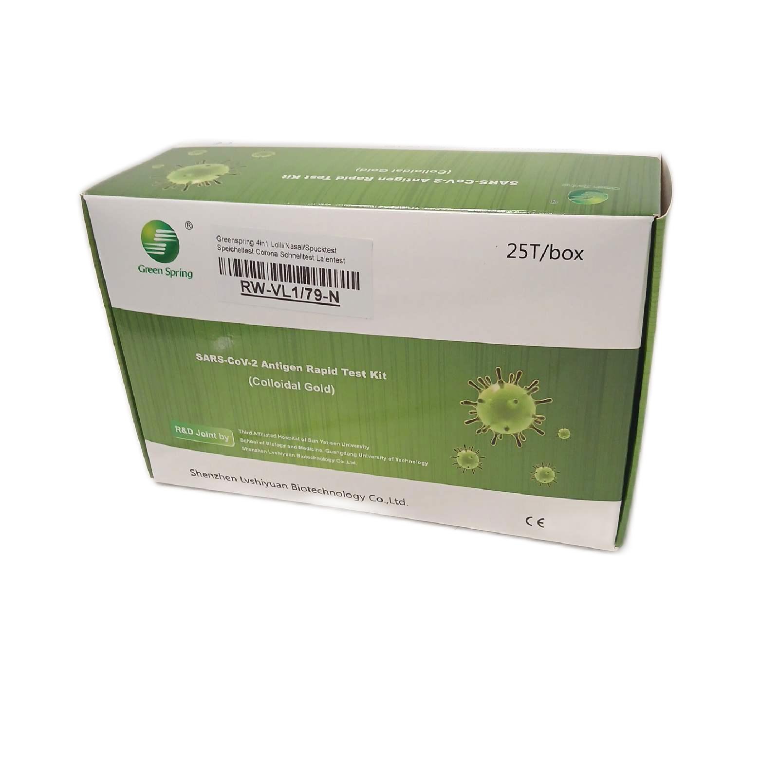 Greenspring 4in1 Lolli/Nasal/Spucktest Speicheltest Corona Schnelltest Laientest