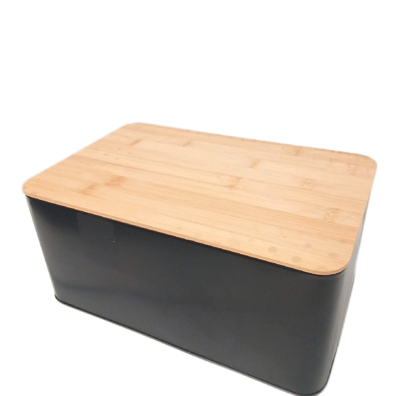 WENKO Brotkasten Brotaufbewahrung mit Bambusdeckel, integriertes Schneidebrett,