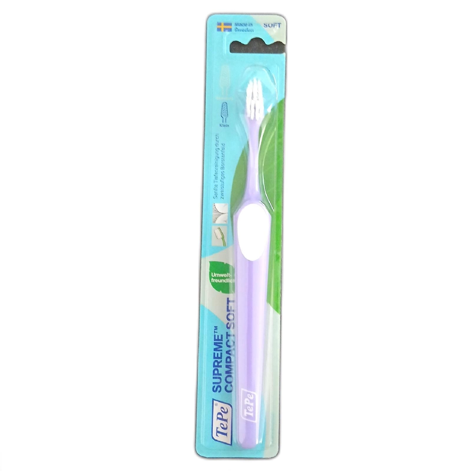 TEPE Supreme Compact Zahnbürste ? Konische Bürsten-Form mit kurzen und langen Bo