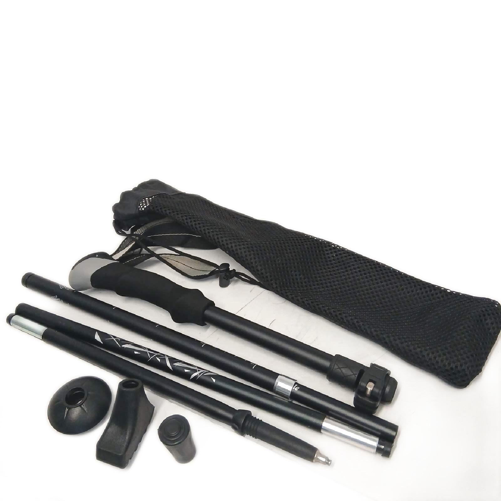 Wanderstock metall,135 cm,schwarz zum Wandern, Nordic Walking, Trekking