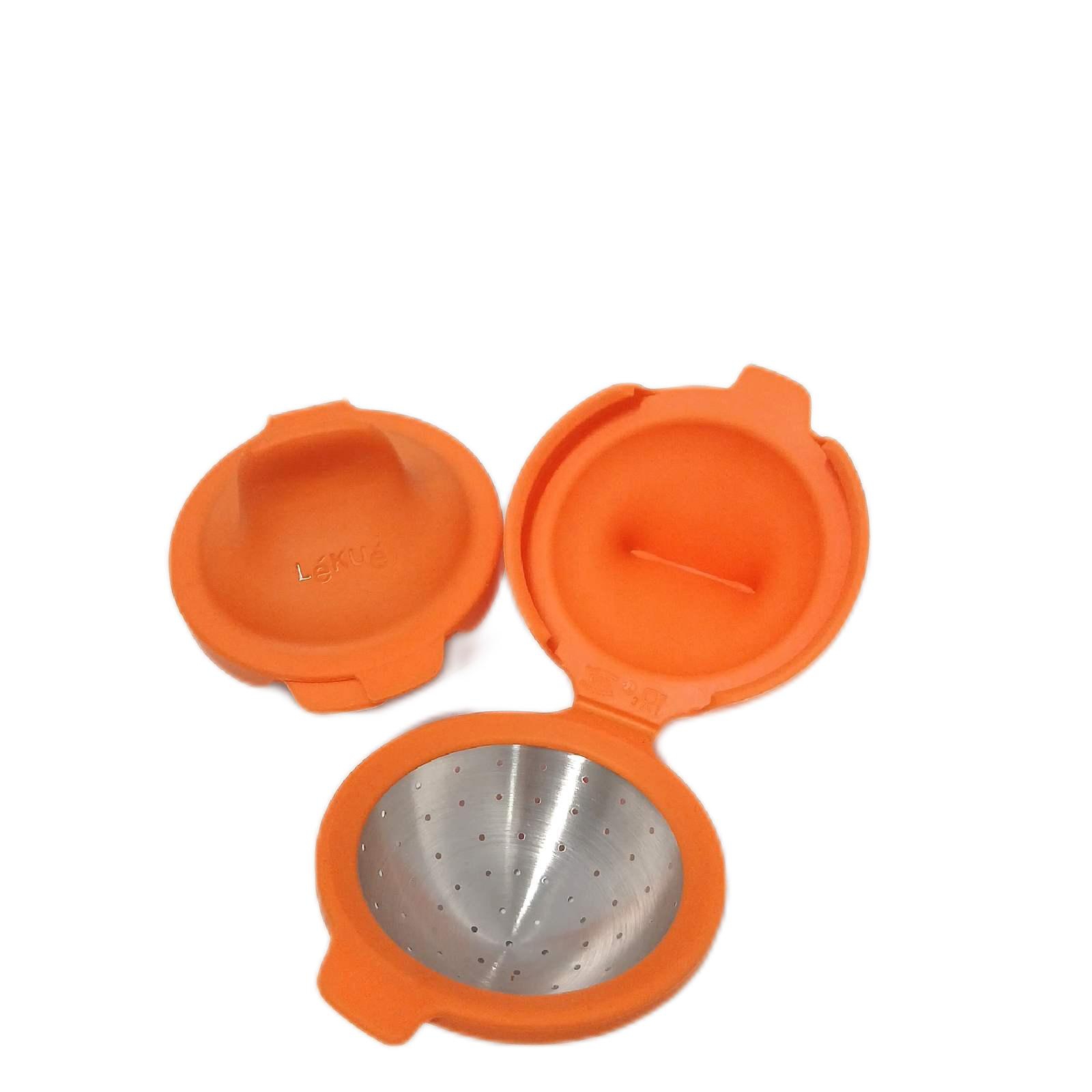 Lékué Eierpochierer Küchenhelfer Kochzubehör orange 93 x 11 x 75 cm Set für zwei Eier