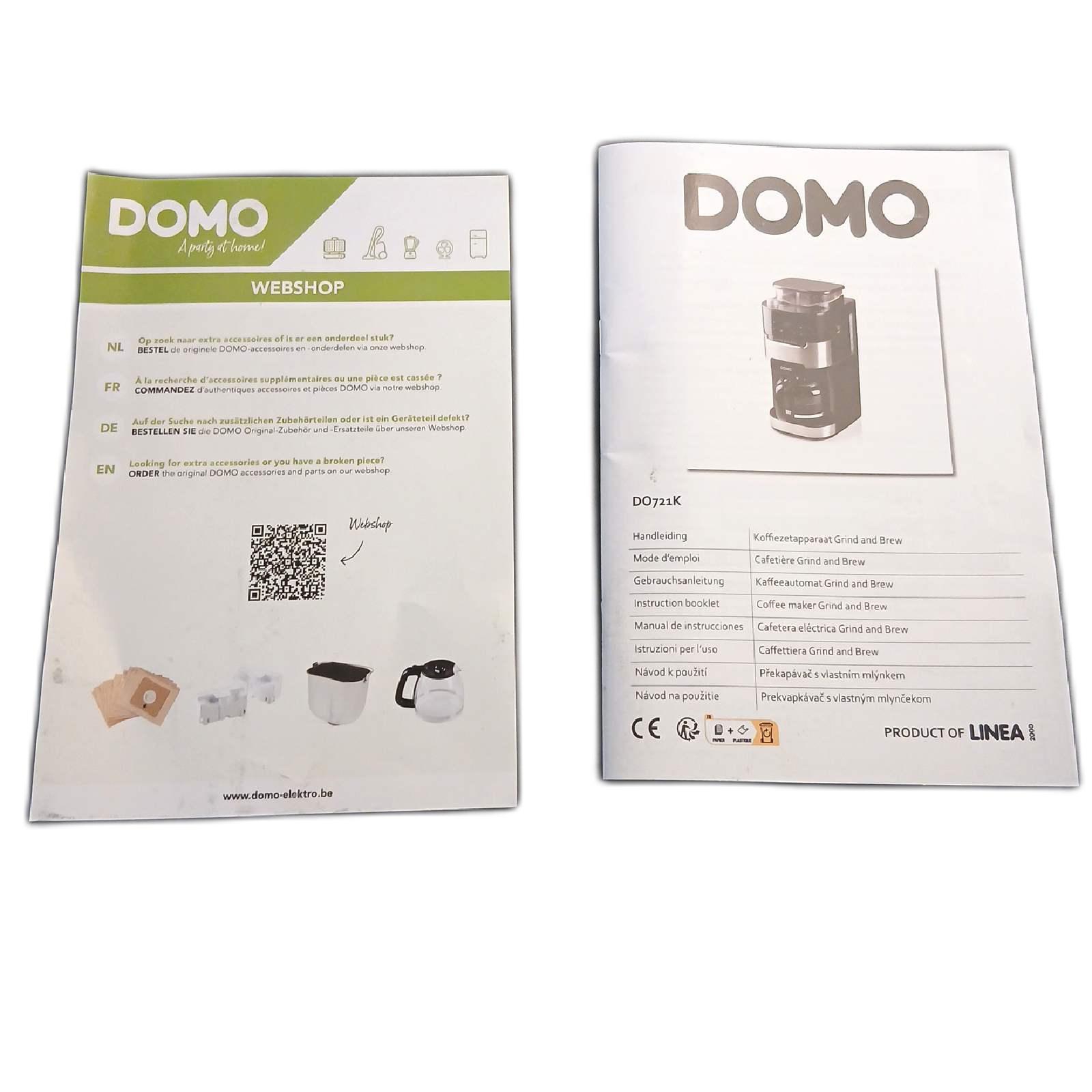 DOMO DO721K Kaffeemaschine 'Grind and Brew' Bean-to-Cup-Funktion - Unvollständig